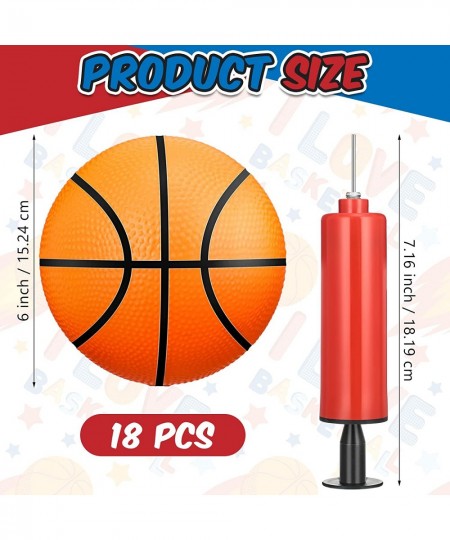 20 Pcs 6 Inch Mini Basketball Balls Set Include 18 Mini Hoop Basketball and 2 Pump Small Basketball Indoor Outdoor Inflatable...