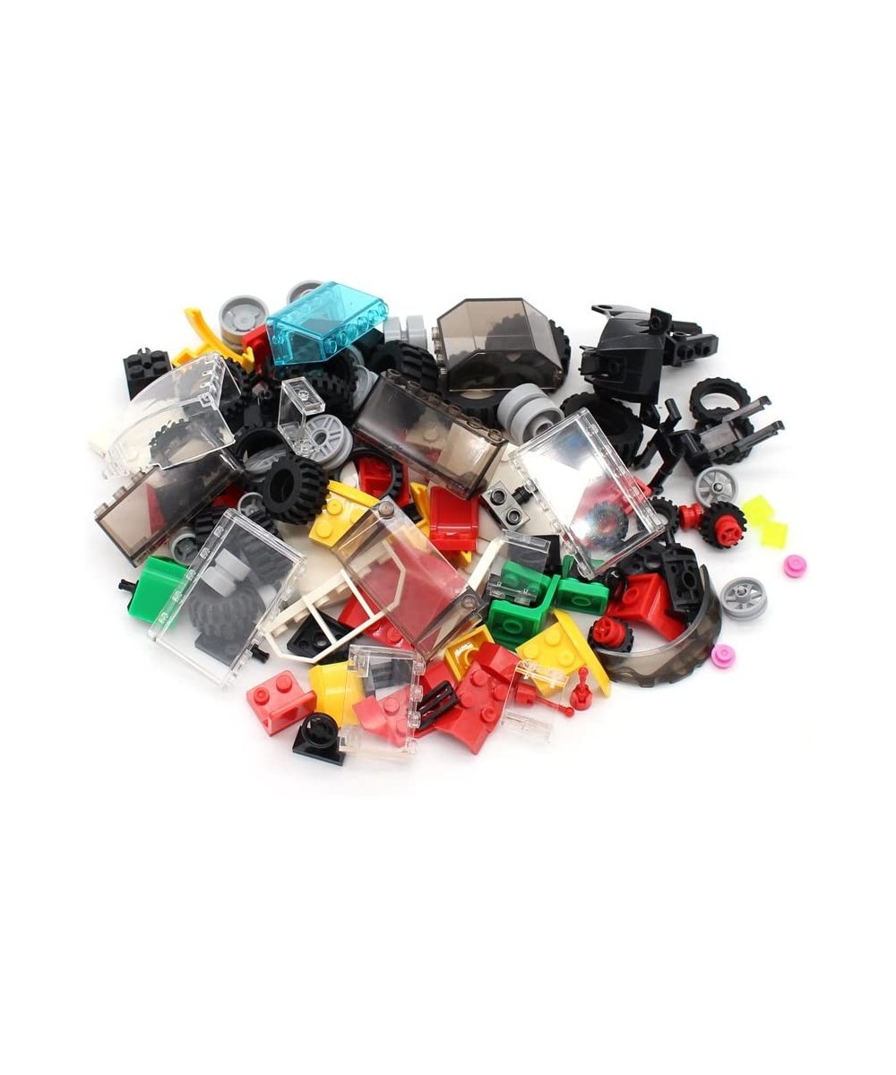 Wheels Tires and Axles Set - Building Bricks Block Compatible Major Brands - Steering Wheels Windshields and Colorful Brick B...