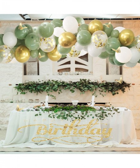 Sage Green Balloons Garland Arch Kit - 112pcs Sage Green Balloons with Gold Butterflies Olive Green Balloons Green Balloon Ga...