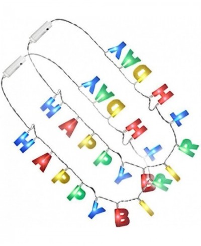 2 Pieces Multicolor LED Happy Birthday Lights Necklace $34.65 - Kids' Dress-Up Accessories