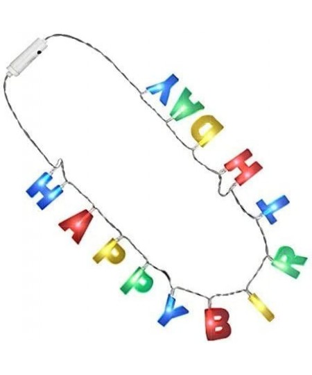 2 Pieces Multicolor LED Happy Birthday Lights Necklace $34.65 - Kids' Dress-Up Accessories