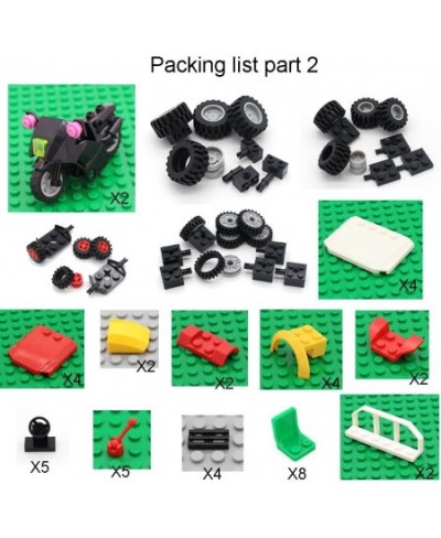 Wheels Tires and Axles Set - Building Bricks Block Compatible Major Brands - Steering Wheels Windshields and Colorful Brick B...