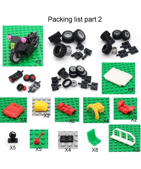 Wheels Tires and Axles Set - Building Bricks Block Compatible Major Brands - Steering Wheels Windshields and Colorful Brick B...