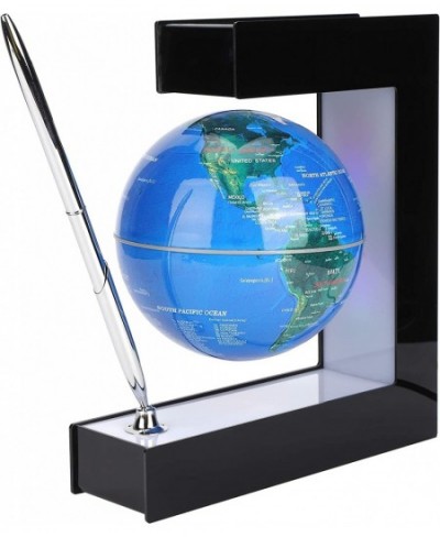 Magnetic Levitation Globe E Shape Magnetic Floating Earth Magnetic Levitation Earth Map with Pen Levitating Globe Spinning Gl...