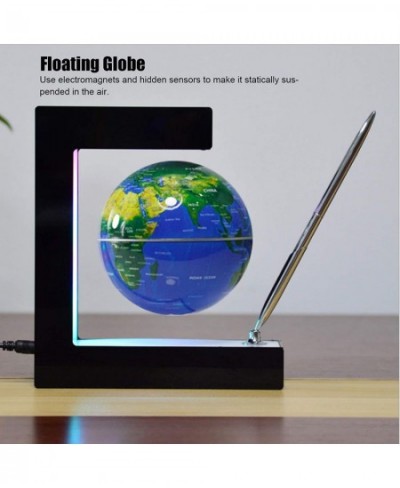 Magnetic Levitation Globe E Shape Magnetic Floating Earth Magnetic Levitation Earth Map with Pen Levitating Globe Spinning Gl...