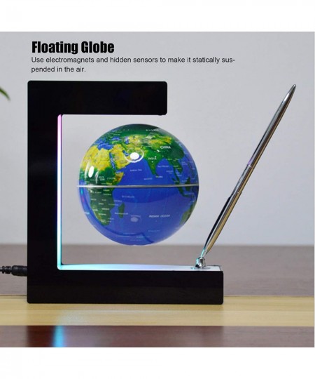 Magnetic Levitation Globe E Shape Magnetic Floating Earth Magnetic Levitation Earth Map with Pen Levitating Globe Spinning Gl...