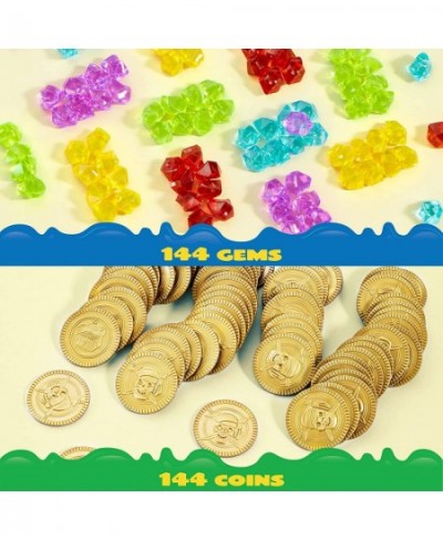 Toy 288 Pieces Pirate Gold Coins and Pirate Gems Jewelry Playset Pack Party Favor. (144 Coins+144 Gems) $24.40 - Game Accesso...