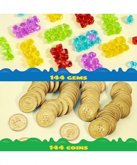 Toy 288 Pieces Pirate Gold Coins and Pirate Gems Jewelry Playset Pack Party Favor. (144 Coins+144 Gems) $24.40 - Game Accesso...