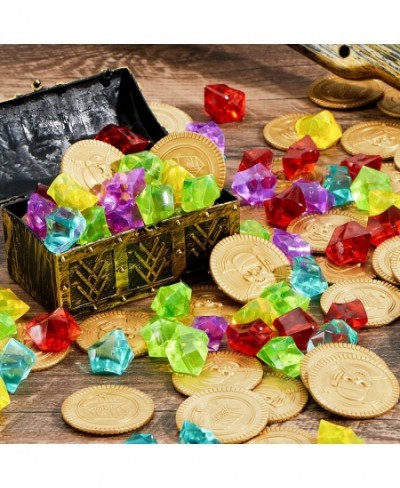 Toy 288 Pieces Pirate Gold Coins and Pirate Gems Jewelry Playset Pack Party Favor. (144 Coins+144 Gems) $24.40 - Game Accesso...