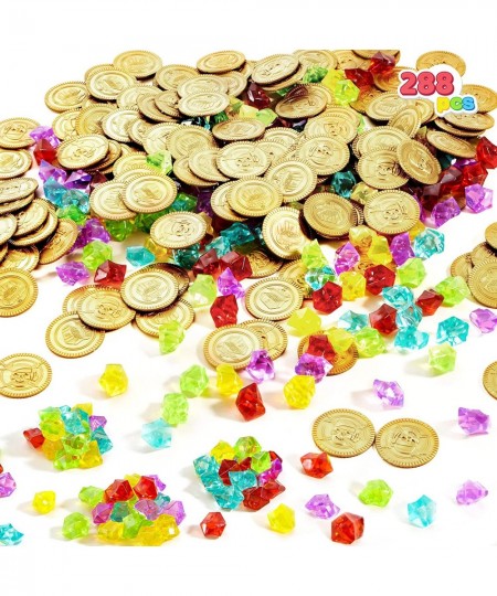 Toy 288 Pieces Pirate Gold Coins and Pirate Gems Jewelry Playset Pack Party Favor. (144 Coins+144 Gems) $24.40 - Game Accesso...