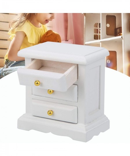 Dollhouse Accessories 1:12 Side Cabinet Mini Bedside Table Miniature Dollhouse Wooden Dollhouse for Dollhouse for Child $17.9...