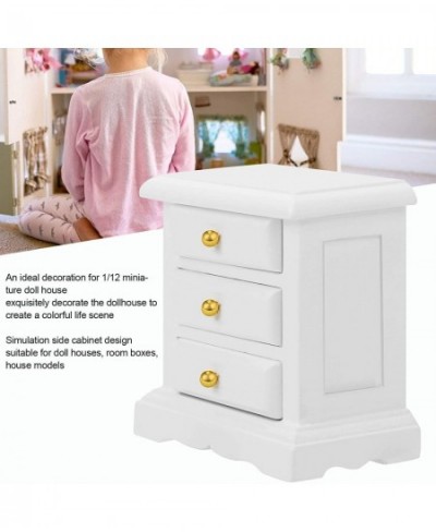 Dollhouse Accessories 1:12 Side Cabinet Mini Bedside Table Miniature Dollhouse Wooden Dollhouse for Dollhouse for Child $17.9...