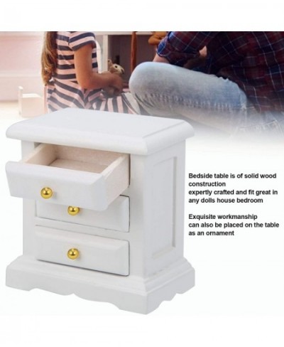 Dollhouse Accessories 1:12 Side Cabinet Mini Bedside Table Miniature Dollhouse Wooden Dollhouse for Dollhouse for Child $17.9...