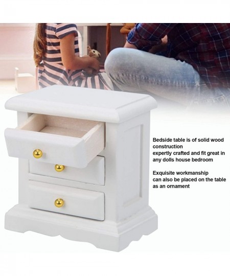 Dollhouse Accessories 1:12 Side Cabinet Mini Bedside Table Miniature Dollhouse Wooden Dollhouse for Dollhouse for Child $17.9...