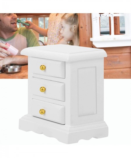 Dollhouse Accessories 1:12 Side Cabinet Mini Bedside Table Miniature Dollhouse Wooden Dollhouse for Dollhouse for Child $17.9...