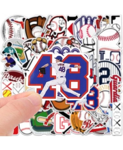 50pcs Baseball Stickers Waterproof Vinyl Baseball Tattoos for Kids Teens Boys Adults Sports Decals for Snowboard Laptop Water...