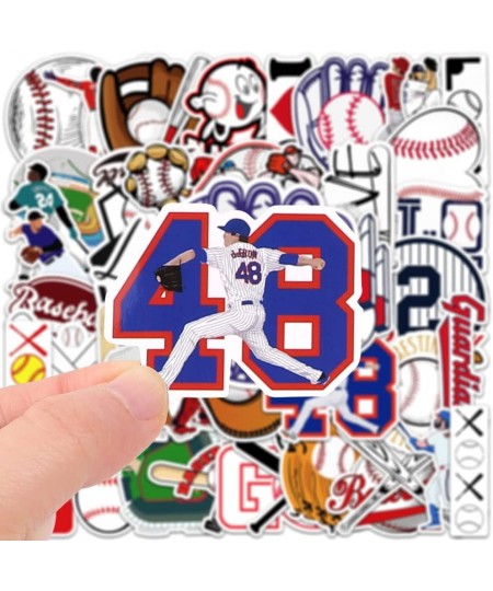 50pcs Baseball Stickers Waterproof Vinyl Baseball Tattoos for Kids Teens Boys Adults Sports Decals for Snowboard Laptop Water...