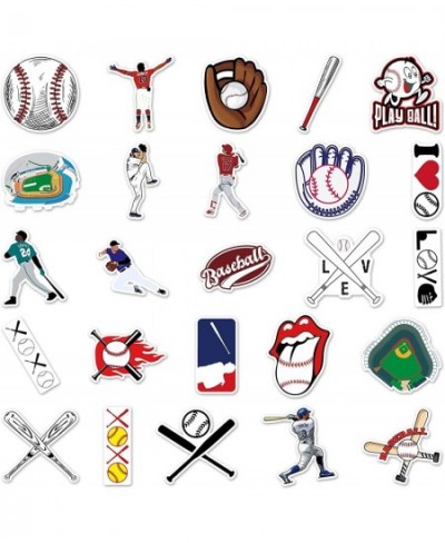 50pcs Baseball Stickers Waterproof Vinyl Baseball Tattoos for Kids Teens Boys Adults Sports Decals for Snowboard Laptop Water...