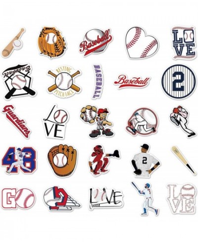 50pcs Baseball Stickers Waterproof Vinyl Baseball Tattoos for Kids Teens Boys Adults Sports Decals for Snowboard Laptop Water...