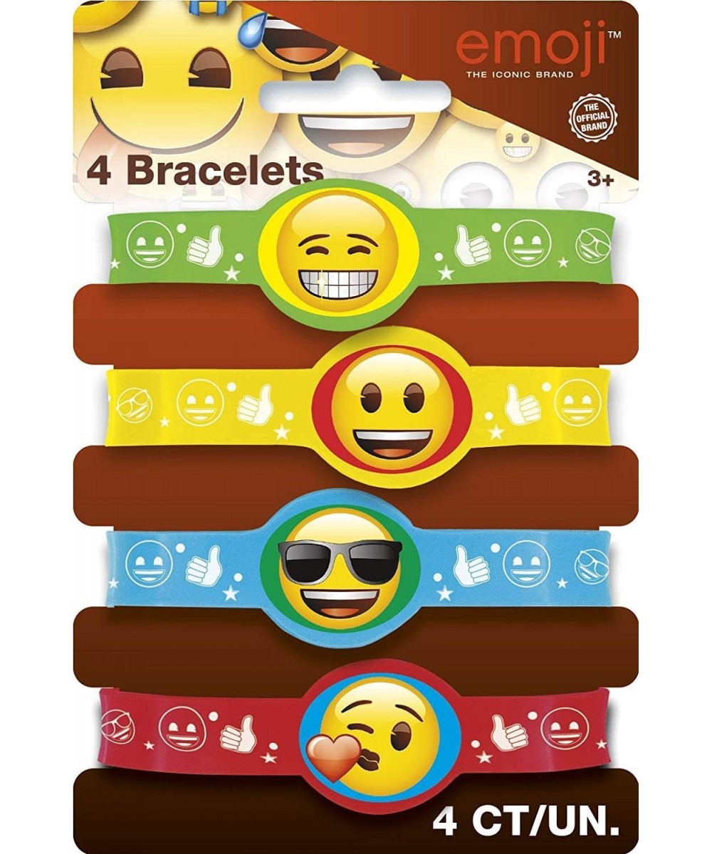 Emoji Party Supplies - Emoji Rubber Bracelet Party Favors 4ct $14.32 - Kids' Stickers