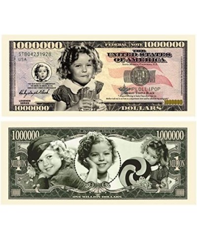 Shirley Temple Million Dollar Bill Comes in Collector Quality Currency Holder - Best Gift Or Keepsake for Shirley Temple Fans...