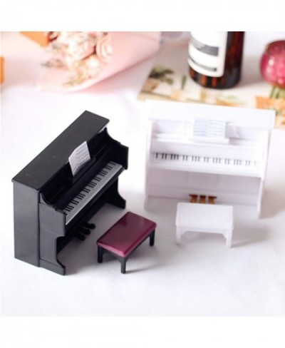 Dollhouse Miniatures Furniture Accessories 3Pcs/Set Creative Mini Grand Piano Tiny Piano with Stool DIY Handmade Dollhouse Mi...