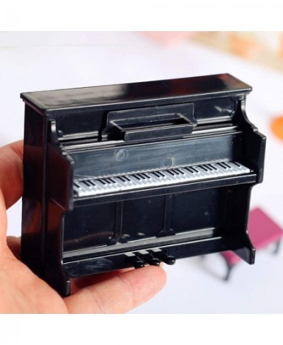 Dollhouse Miniatures Furniture Accessories 3Pcs/Set Creative Mini Grand Piano Tiny Piano with Stool DIY Handmade Dollhouse Mi...