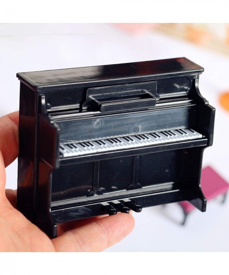 Dollhouse Miniatures Furniture Accessories 3Pcs/Set Creative Mini Grand Piano Tiny Piano with Stool DIY Handmade Dollhouse Mi...