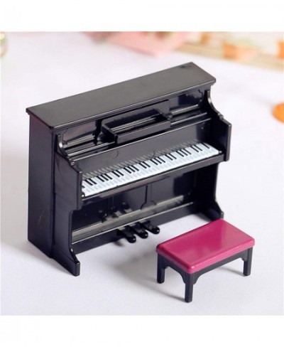 Dollhouse Miniatures Furniture Accessories 3Pcs/Set Creative Mini Grand Piano Tiny Piano with Stool DIY Handmade Dollhouse Mi...