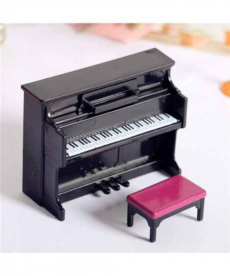 Dollhouse Miniatures Furniture Accessories 3Pcs/Set Creative Mini Grand Piano Tiny Piano with Stool DIY Handmade Dollhouse Mi...