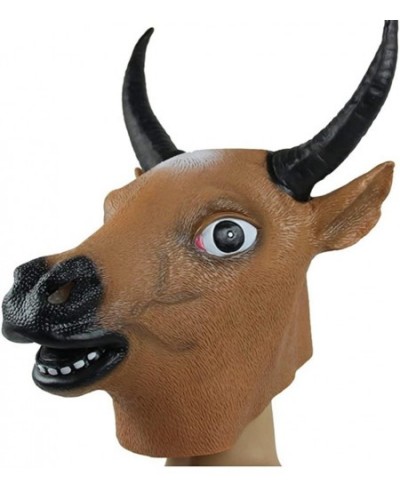 Natural Latex Khaki Cow Bull Head Mask Costume $40.76 - Kids' Dress-Up Accessories