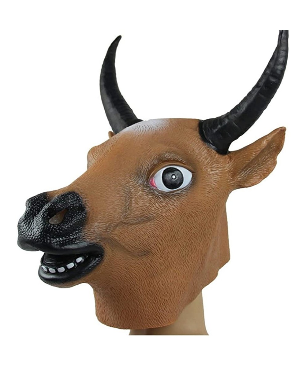 Natural Latex Khaki Cow Bull Head Mask Costume $40.76 - Kids' Dress-Up Accessories