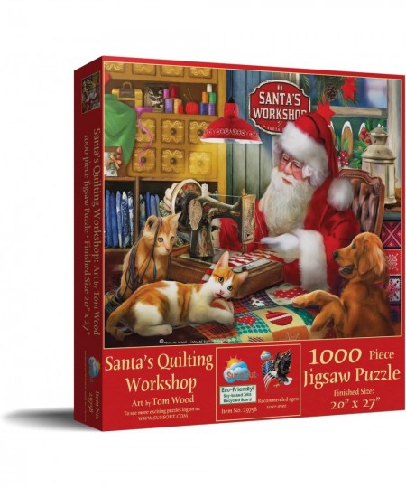 Santas Quilting Workshop 1000 pc Jigsaw Puzzle - - 29758 $35.52 - Jigsaw Puzzles