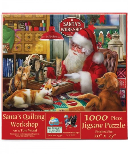 Santas Quilting Workshop 1000 pc Jigsaw Puzzle - - 29758 $35.52 - Jigsaw Puzzles