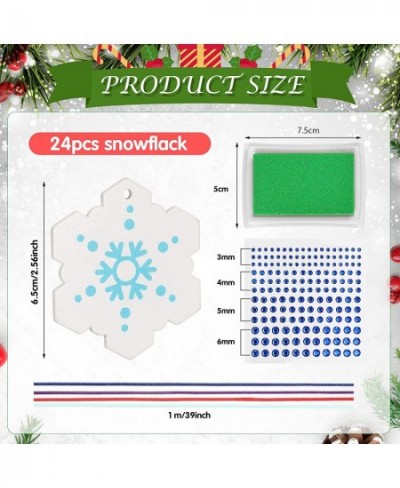 37 Pieces Thumbprint Christmas Snowflake Ornaments Hanging Snowflake Decorations for Winter Christmas Tree Decorating for Kid...