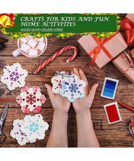 37 Pieces Thumbprint Christmas Snowflake Ornaments Hanging Snowflake Decorations for Winter Christmas Tree Decorating for Kid...