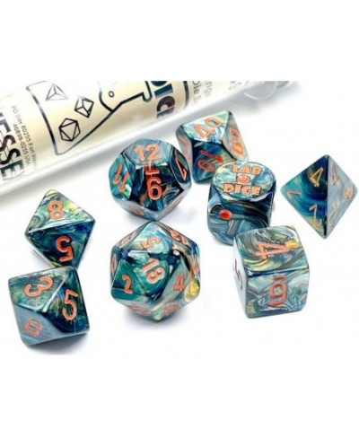 Alpestris Lustrous Dice with Orange Numbers 7+1 Dice Set 16mm (5/8in) Limited Edition Lab Dice Chessex $20.55 - Game Accessories