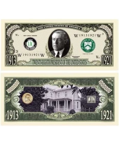 Set of 10 - Woodrow Wilson Million Dollar Bill $17.20 - Gags & Practical Joke Toys