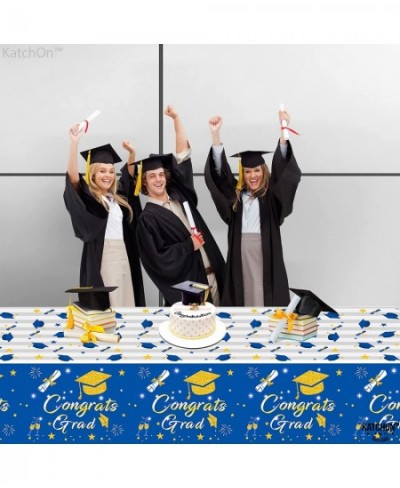 3 Pieces Graduation Tablecloths Plastic - 108x54 Inch Graduation Party Table Cover | Congrats Grad Graduation Tablecover | Bl...