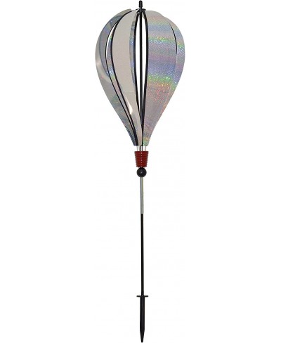 Silver Sparkle 6 Panel Hot Air Balloon Ground Spinner $41.99 - Kites & Wind Spinners