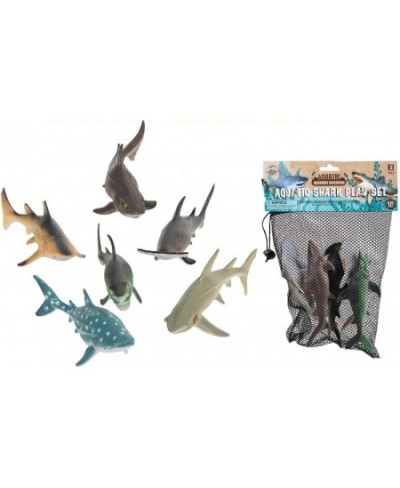 (6) Piece Shark Set – Realistic Looking Ocean Sharks – Great for Party Favors Bath Time Shark Week – Reusable Mesh Bag – Meas...