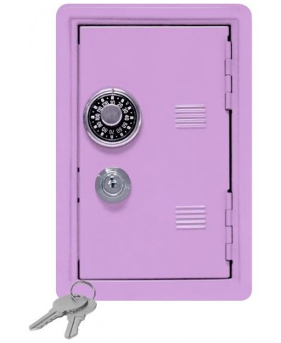 Kid's Coin Bank Locker Safe with Single Digit Combination Lock and Key - 7” High x 4” x 3.9” Lilac $50.71 - Money & Banking P...