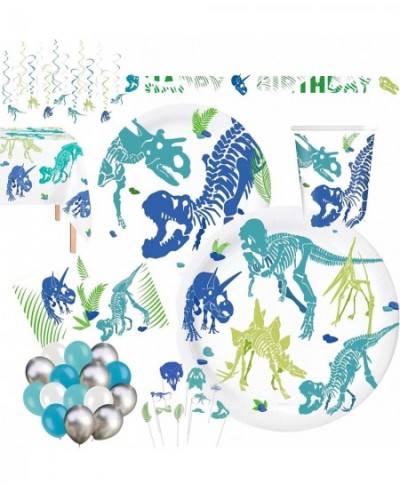 Serves 24 Ultimate Dinosaur dino Watercolor Party Supplies Includes Plates Napkins Table Covers Balloons Banner Swirls Photo ...