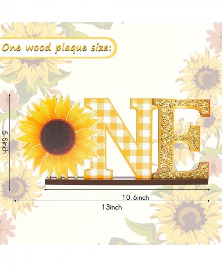 Dasiy Sunflower?One Letter Sign Wooden Table Centerpiece for Baby Girls Fall Yellow Sunflower 1st Birthday Party Decoration S...