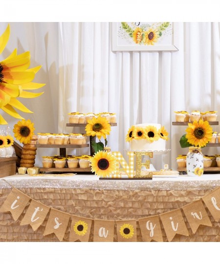 Dasiy Sunflower?One Letter Sign Wooden Table Centerpiece for Baby Girls Fall Yellow Sunflower 1st Birthday Party Decoration S...