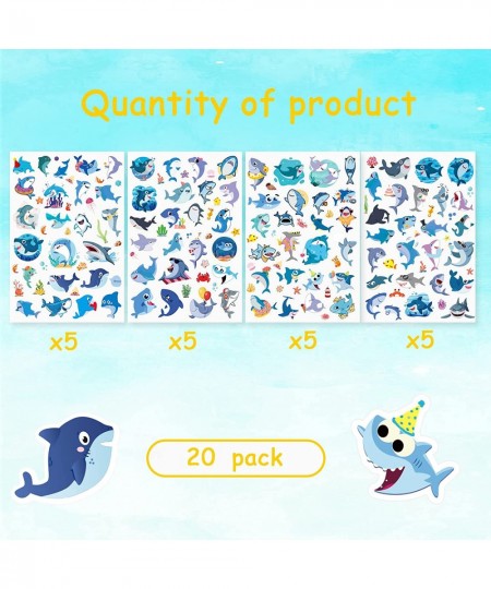 Cool Shark Stickers 755 Count Ocean Sea Animal Tropical Fish Shark Adhesive Decal Stickers for Boys Girls Birthday Invitation...