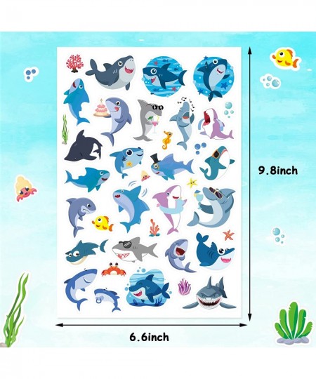 Cool Shark Stickers 755 Count Ocean Sea Animal Tropical Fish Shark Adhesive Decal Stickers for Boys Girls Birthday Invitation...