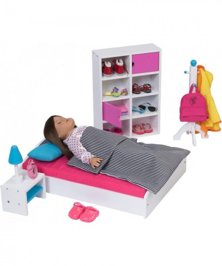 The New York Doll Collection18 Inch Doll Bed and Bedroom Set for Dolls - Doll Furniture fits 18 Inch Dolls $87.37 - Doll Acce...