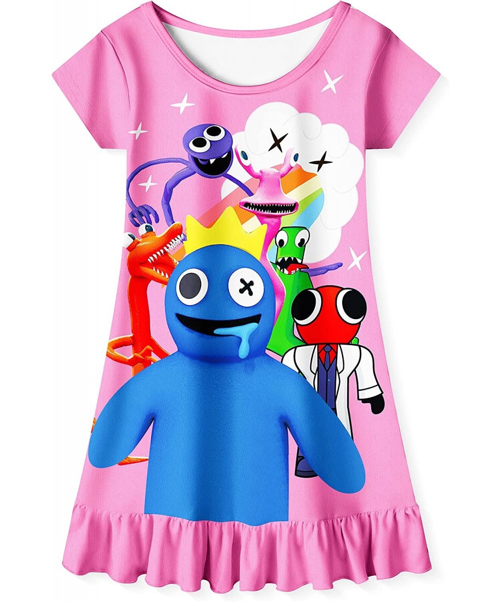 Girls Rainbow Friends Costume Dress Kids Cartoon Game Ruffle Sleeve Dresses Princess Blue Playwear Outfit $29.18 - Kids' Cost...