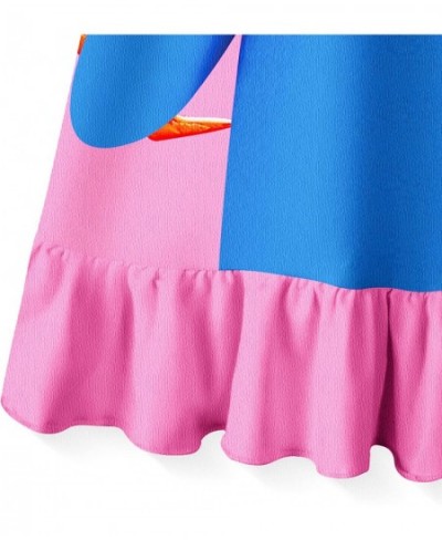 Girls Rainbow Friends Costume Dress Kids Cartoon Game Ruffle Sleeve Dresses Princess Blue Playwear Outfit $29.18 - Kids' Cost...